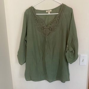 Como Blue 3/4 Sleeve Blouse